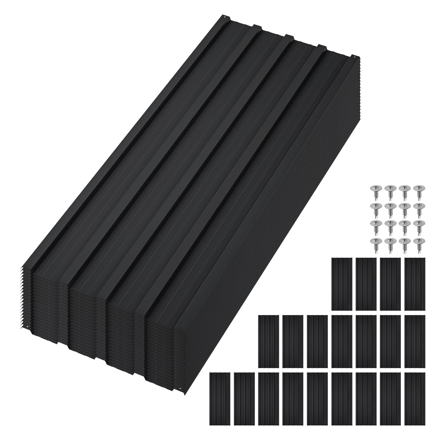 20pcs Metal Roofing Panels, 6ft Corrugated Metal Roof Panels with Screws, Heavy Duty Waterproof Galvanized Steel Roof Sheets for Outdoor Carport, Garage, Shed, Warehouse, Porch, Pergola, Patio