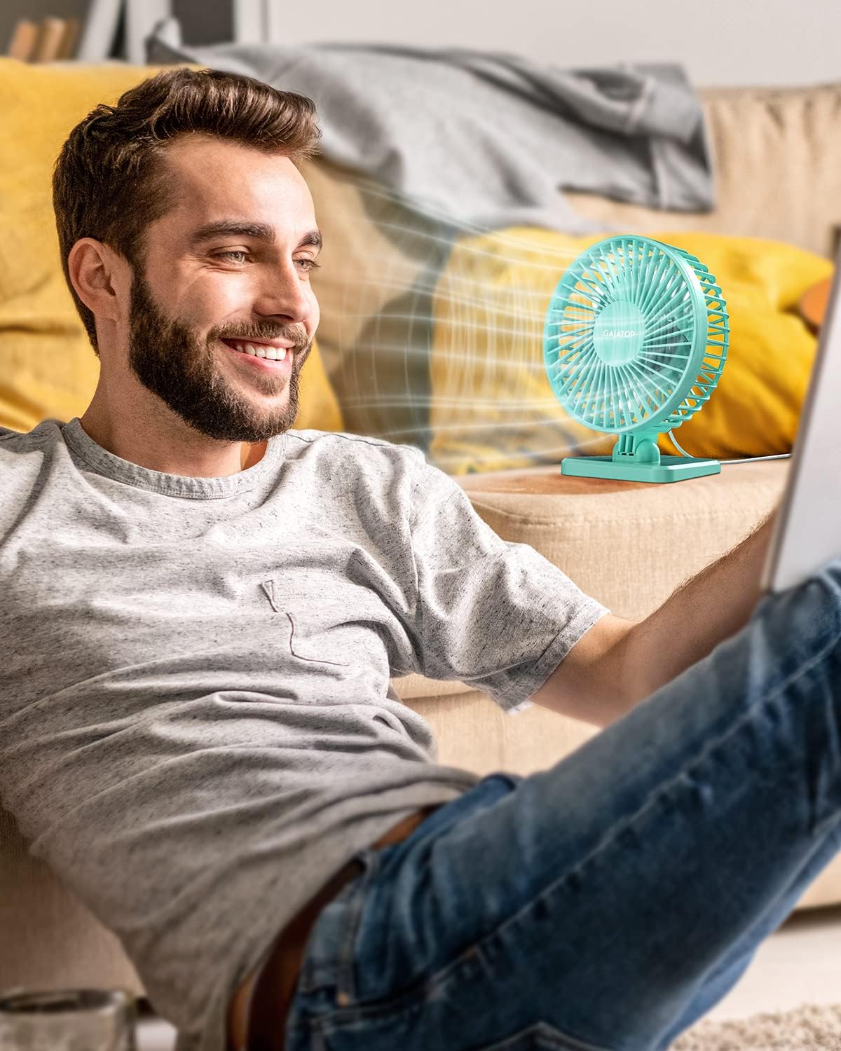 3 Summer Gaiatop USB Desk Fan, Small But Powerful, Personal Portable Quiet Speeds, Adjustable Mini Table Desktop fan