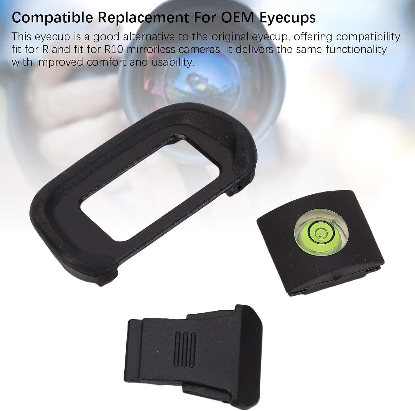 R10 Yoidesu Camera Eyecup, Eyepiece Viewfinder Protector Replacement with Hot Shoe Level and Cover Compatible