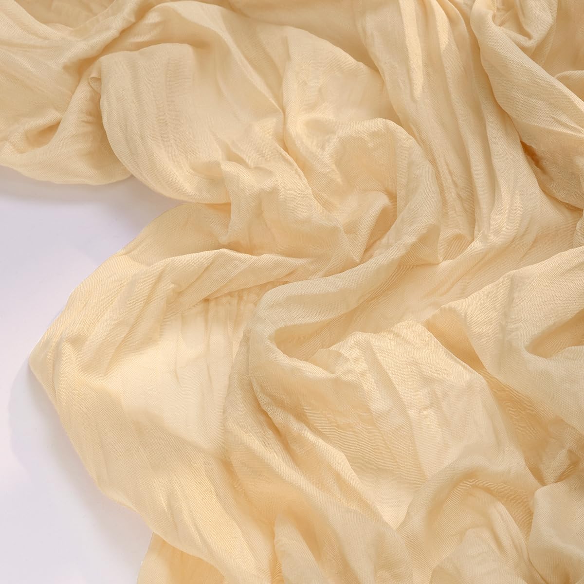 Socomi Gold Champagne Cheesecloth Table Runner - 120 Inch Rustic Gauze for Weddings & Events