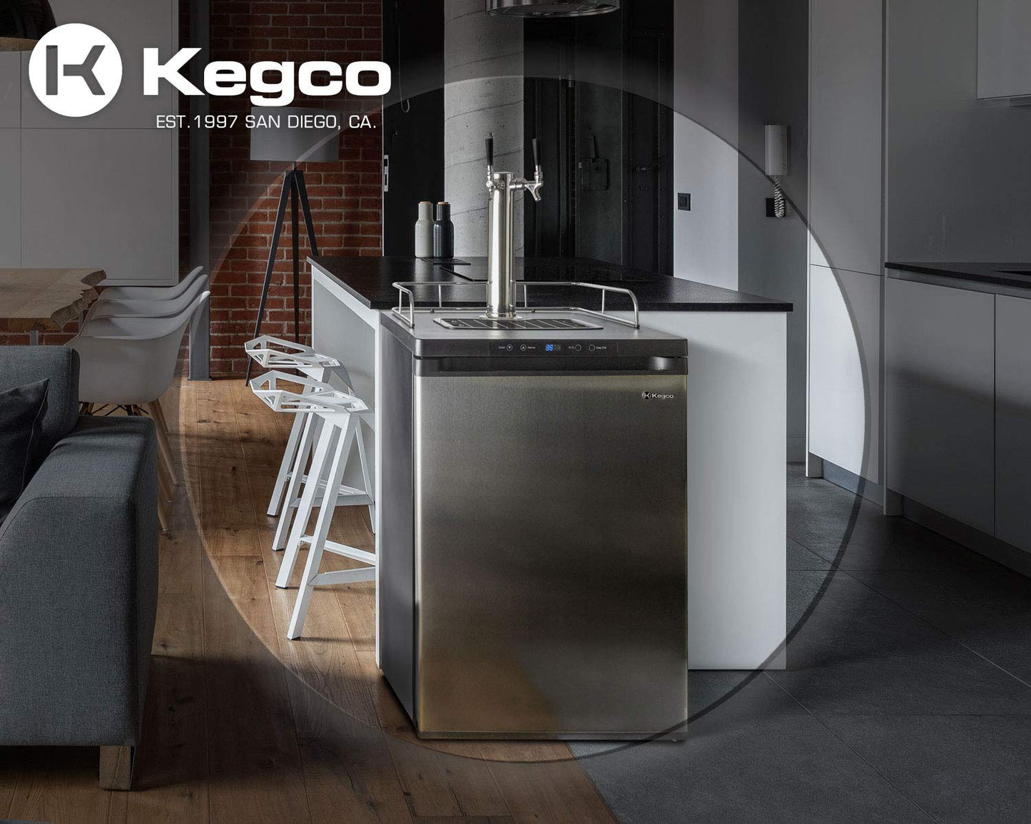Kegco 3PK309X-2 24″ Dual-Tap Digital Homebrew Kegerator – Stainless Steel Draft Beer Refrigerator, Converts to Fridge