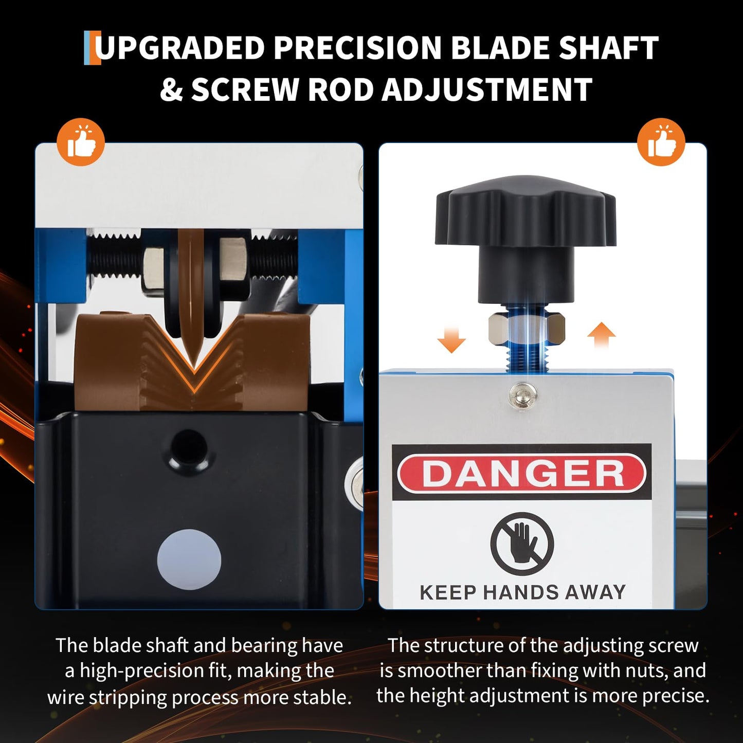 Wire Stripper Machine, 0.06" - 1.00" Automatic Wire Stripper，Manual Hand Cranked Industrial for Recycling Copper