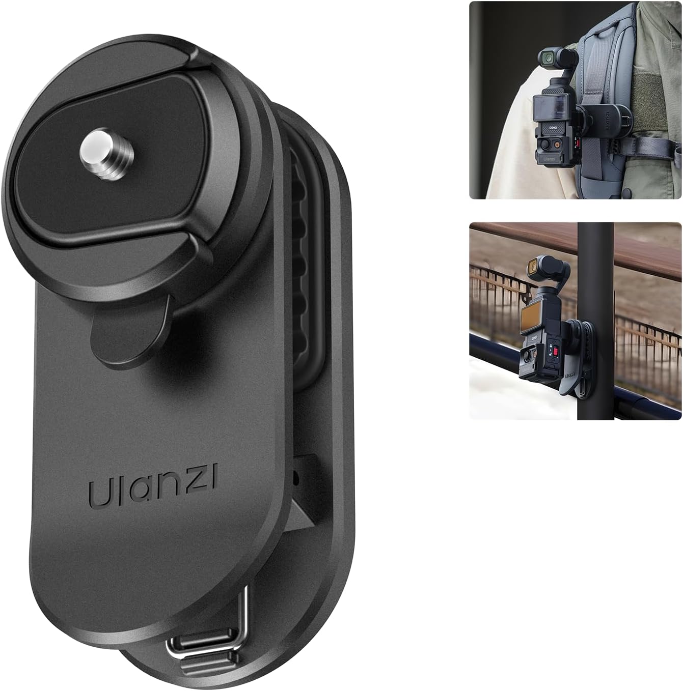 ULANZI CK02 Backpack 1/4" Insta360, Cka Quick Release Camera Mount Clip, Magnetic Mount Stand with Standard Thread