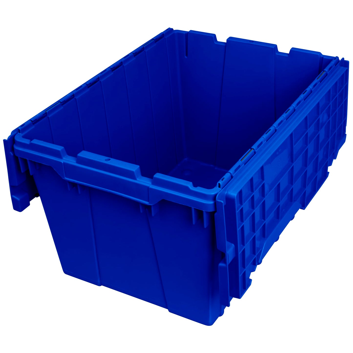 Akro-Mils 39120 Industrial Lidded Plastic Storage Container, Nesting and Stackable Plastic Storage Box with Lid Attached, Organization Tote for Garage and Warehouse, 21.5"x15.25"x12.5", Blue (6-Pack)