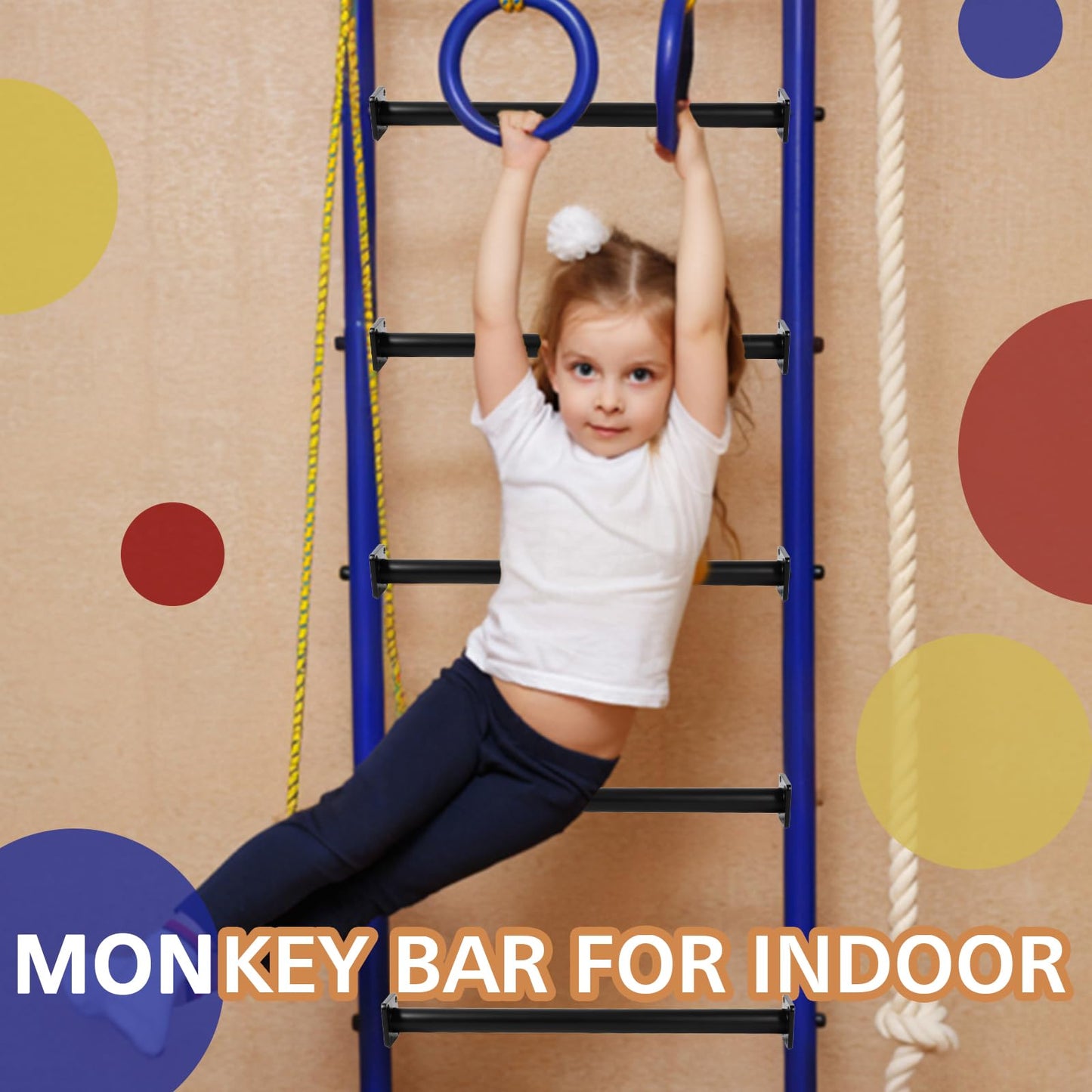 ICokin 16.5" Outdoor Monkey Bars for Backyard - Set of 12, Black Metal Outdoor/Indoor Monkey Bars for Playground Ladder, Climbing or Swing Set - Kit Includes Mounting Plates & Hardware