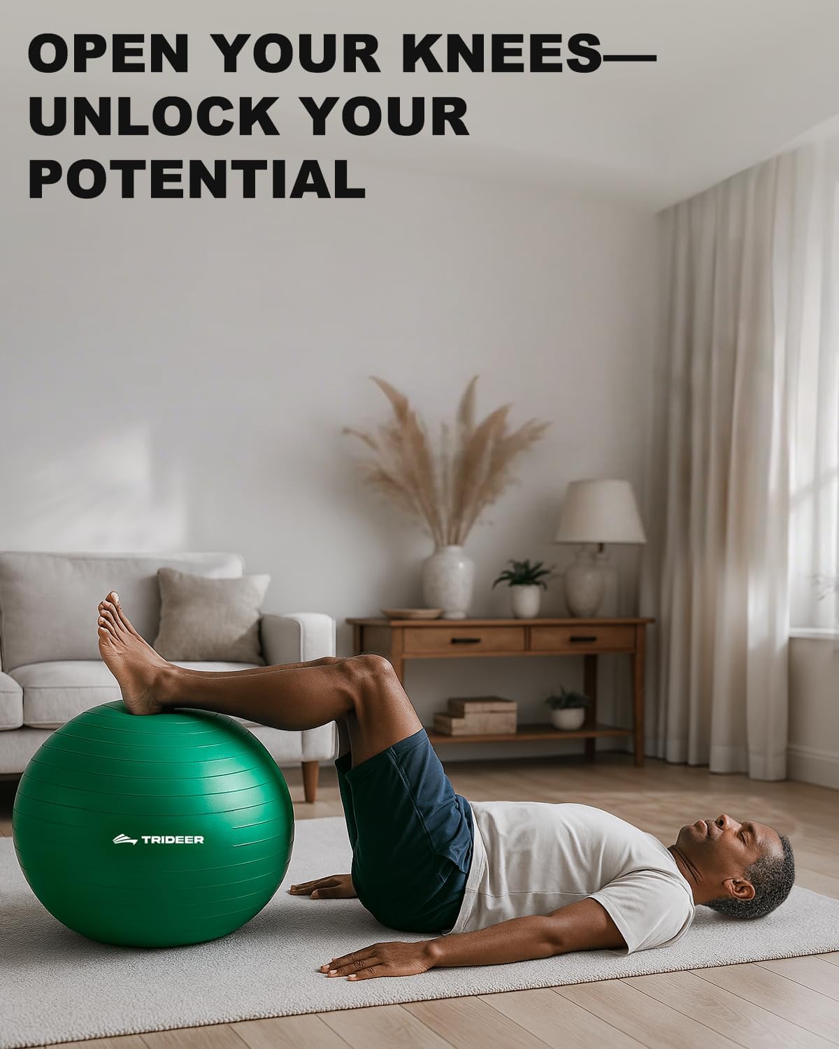 Trideer Exercise Ball for Physical Therapy, Core Strength, Stability & Balance Training, Swiss Ball for Yoga, Fitness & Rehabilitation