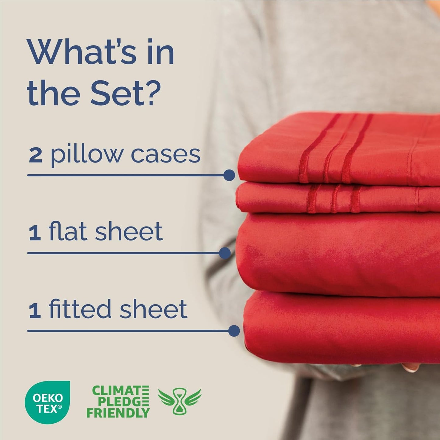 Skiennix Full Size 4-Piece Sheet Set - Comfy Cooling Bed Sheets | Ultra-Soft, Deep Pockets, Red
