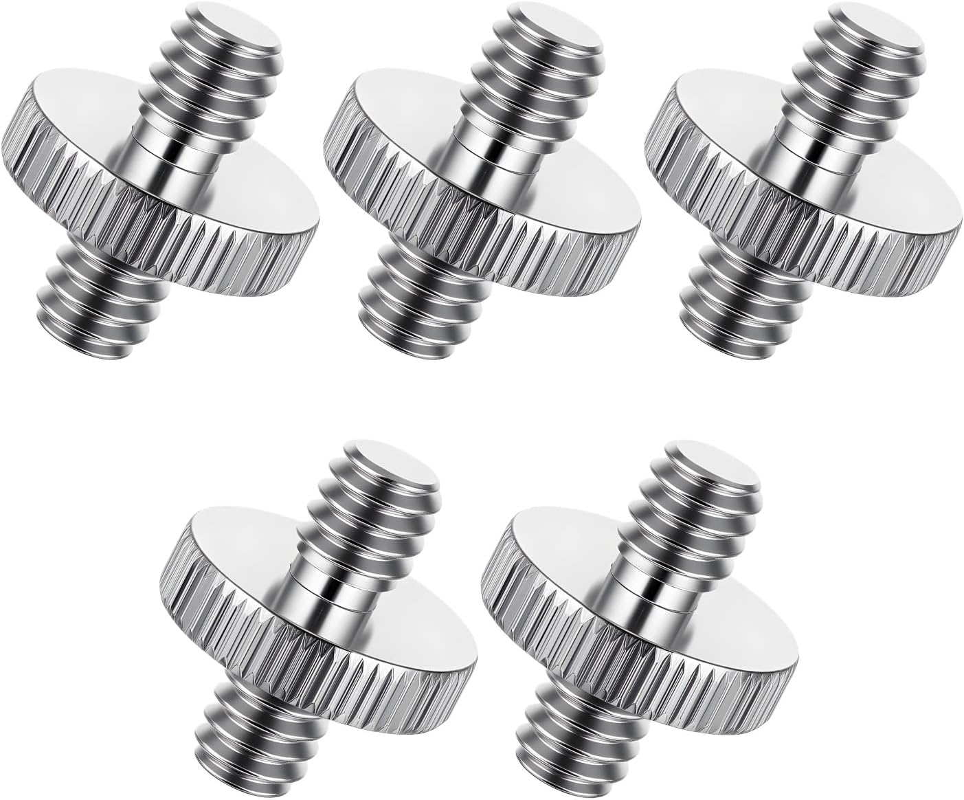 Alrhso 1/4" 1/4" 5 Pack Male to Male Camera Threaded Tripod Screw Adapter Double Head Stud Standard Tripod Adapter