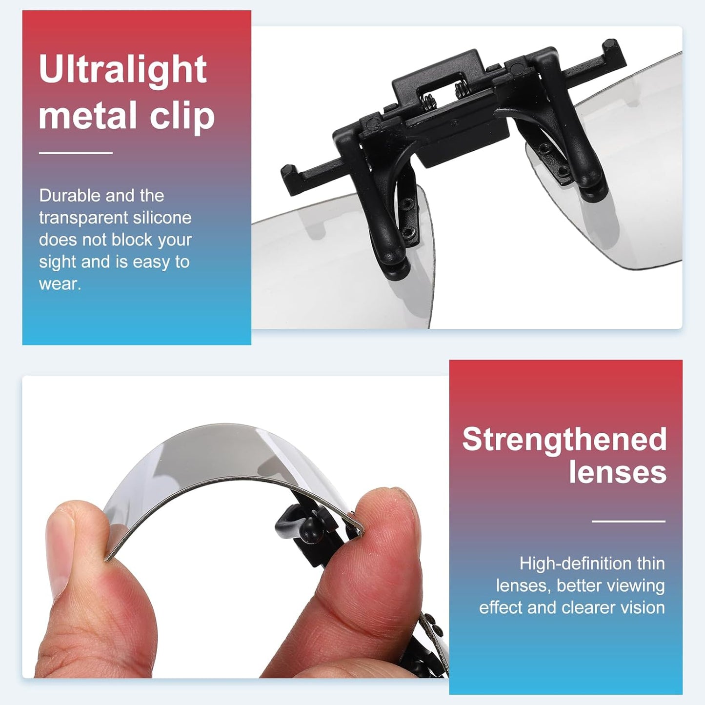 3D 3D MECCANIXITY Polarized Clip-on Glasses, Passive Circular Viewing Glasses Frame for Anaglyph Movies Theater Games