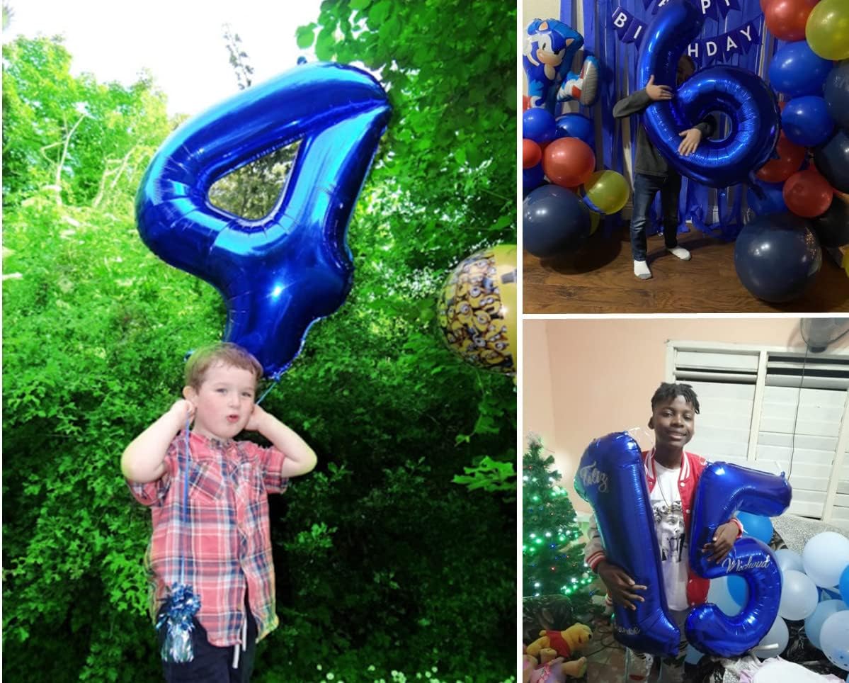 Numbers Balloons 40 Inch - Navy Blue Number 4 Balloons for 4th Birthday Celebration