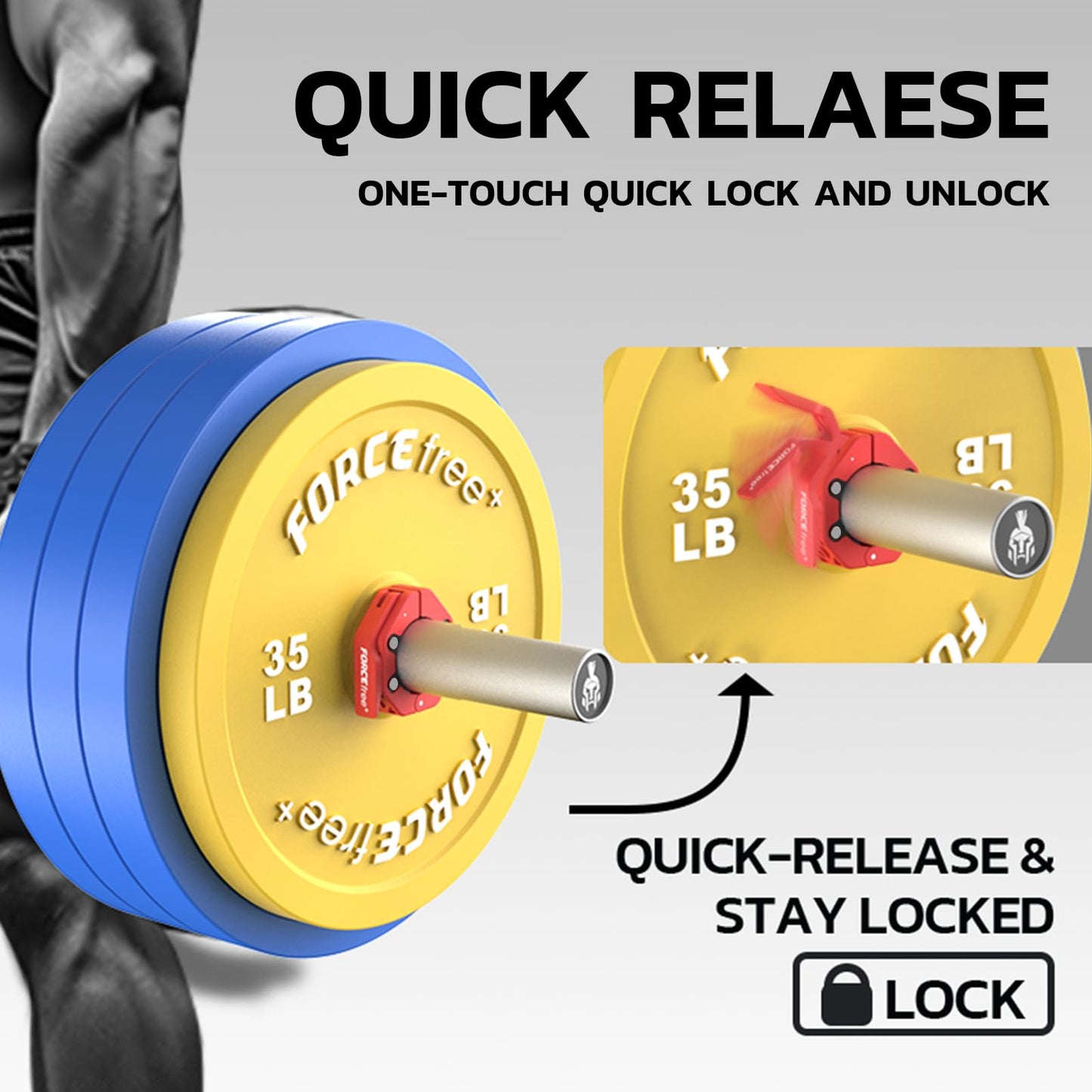 Quick Release Barbell Collars - Slim Design, Non-Slip Secure, High-Strength Durable, Magnetic Convenience - Fits 2-Inch Olympic Bars