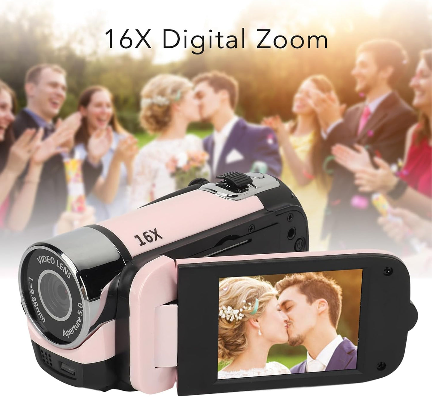 Focket 1080P 16MP 2.4in 16X 1020mAh 32GB Digital Camera, FHD Vlogging Camera with Flip Screen, Digital Zoom, Flash