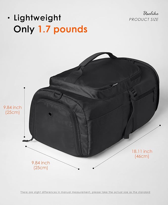 Gym Bag for Women Workout Gym Backpack with Shoe Compartment Sports Duffel Bag Multiple Pockets 30L (Black)