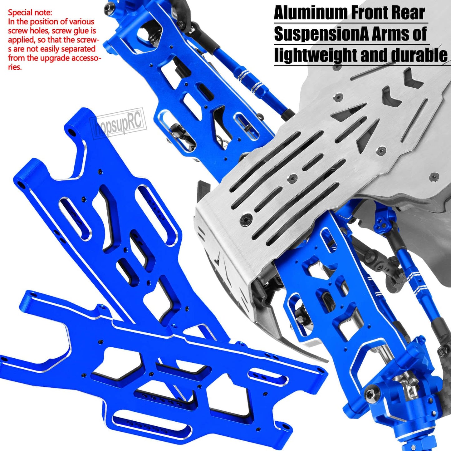 hopsupRC Upgrade Parts for 1/10 Kraton Outcast 4X4 4S V2 BLX,RC Shocks&Arms&Caster Blocks hubs&25T Servo Saver&Steering Bellcranks&CVD&57T Spur Gear &Gearbox&Center Driveshafts&Links,Blue