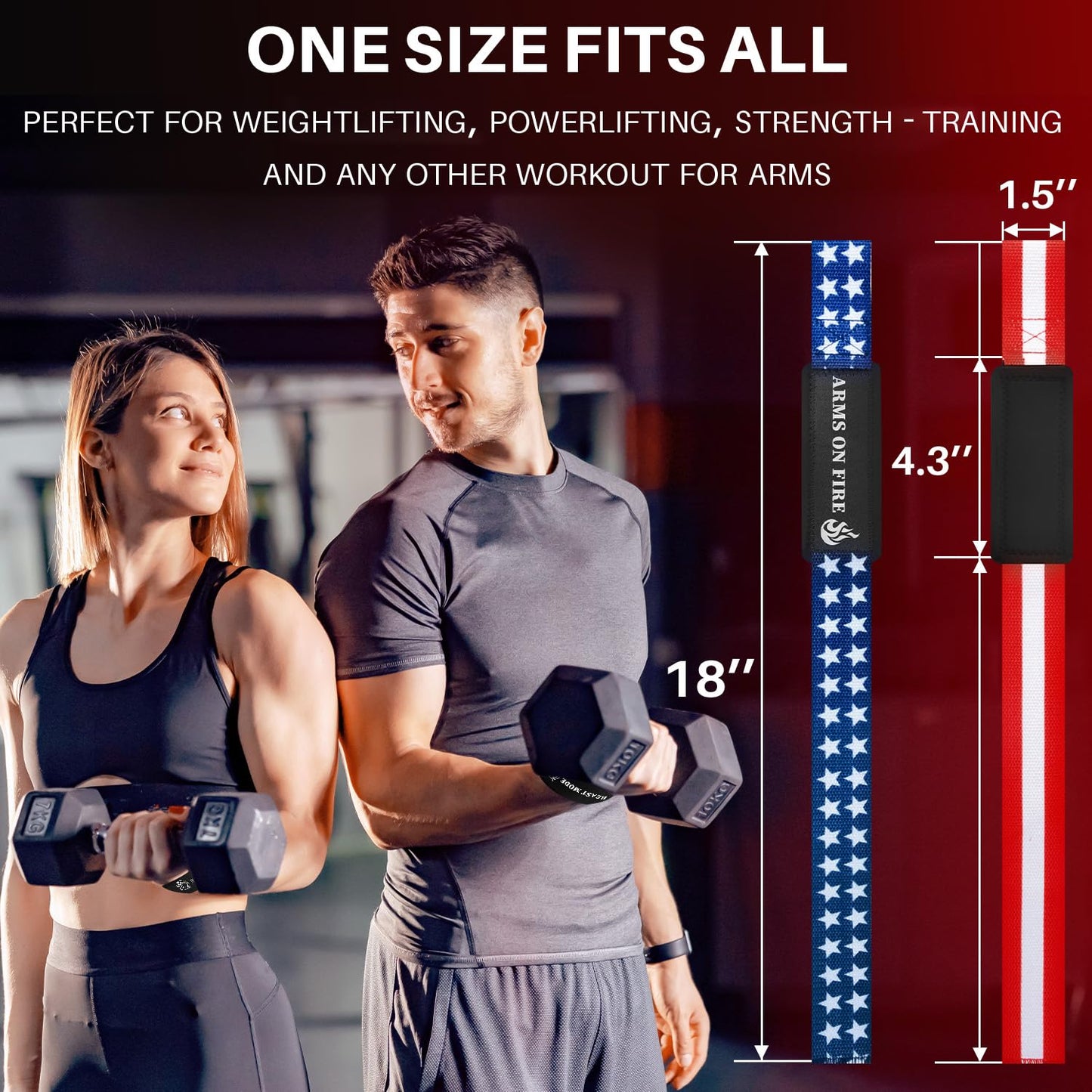 TECEUM Lifting Wrist Straps with Neoprene Padding Support – US Flag – Queen of Lifts – Heavy Duty Wrist Workout Straps For Men and Women – Ideal for Powerlifting, Strength Training, Bodybuilding