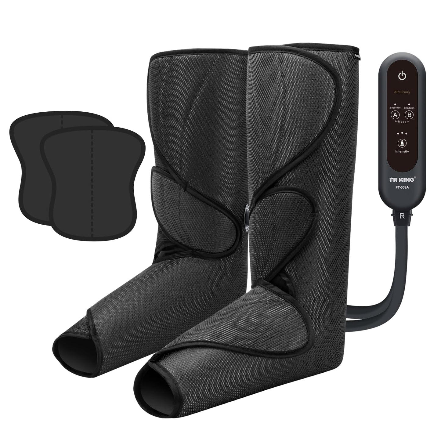 FIT KING Leg Massager for Circulation and Pain Relief, Air Compression Leg and Foot Massager to Relieve Pain Swelling Edema with 2 Size Extensions- Great Gift for Wife Mom and Friend