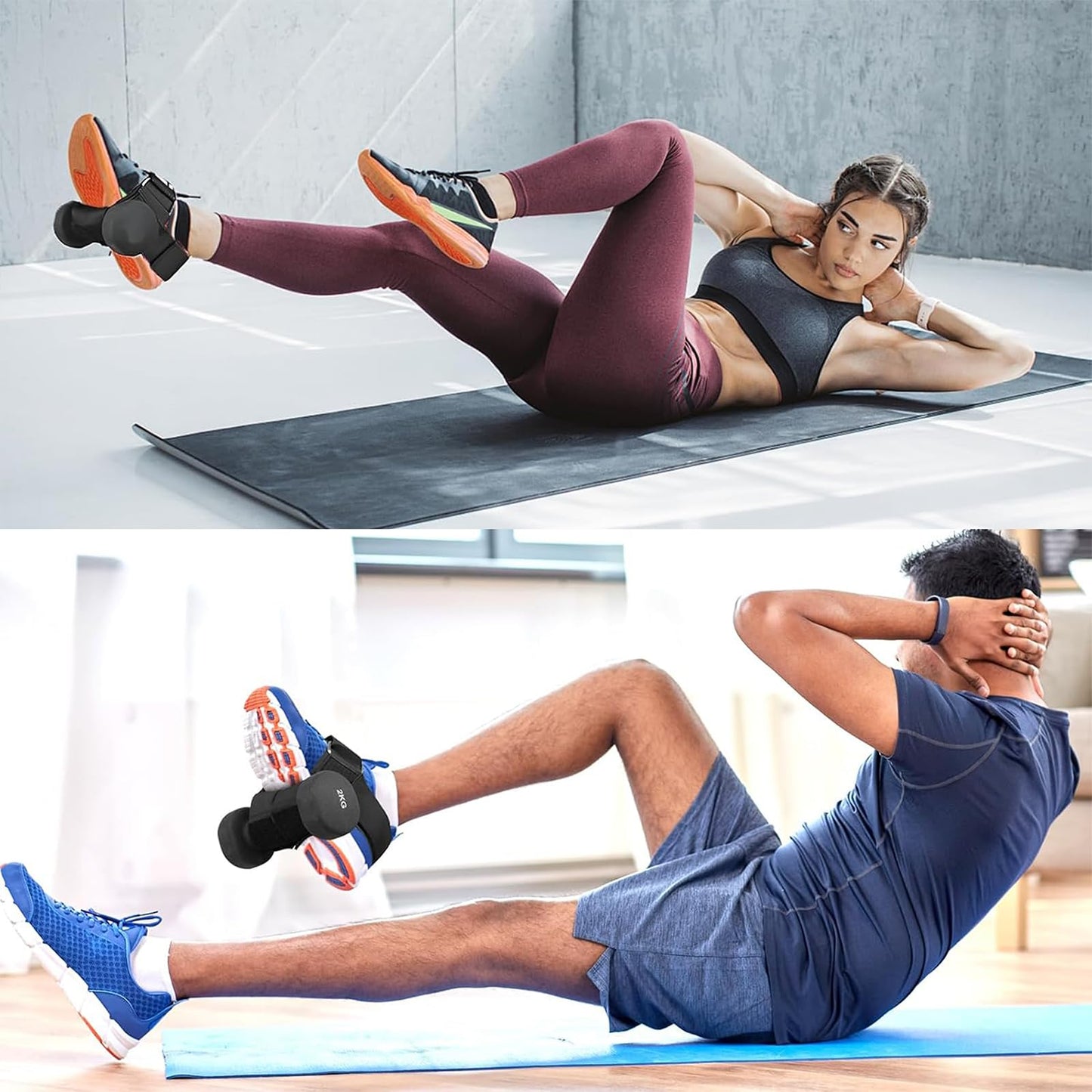 Dumbbell Foot Attachment for Leg Workout, Extension Monkey Foot Dumbbell Attachment Straps for Gym Trainer and Beginners Ankle Strap for Fitness Training