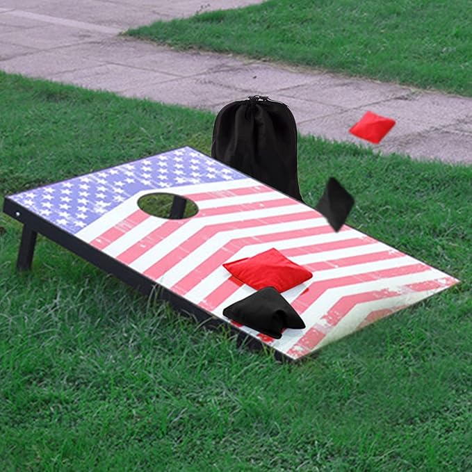 Set of 8 Regulation Cornhole Bags Double Sided, Weather Resistant Bean Bags for Cornhole Toss Game, Corn Hole Beans Bags with Tote Bag
