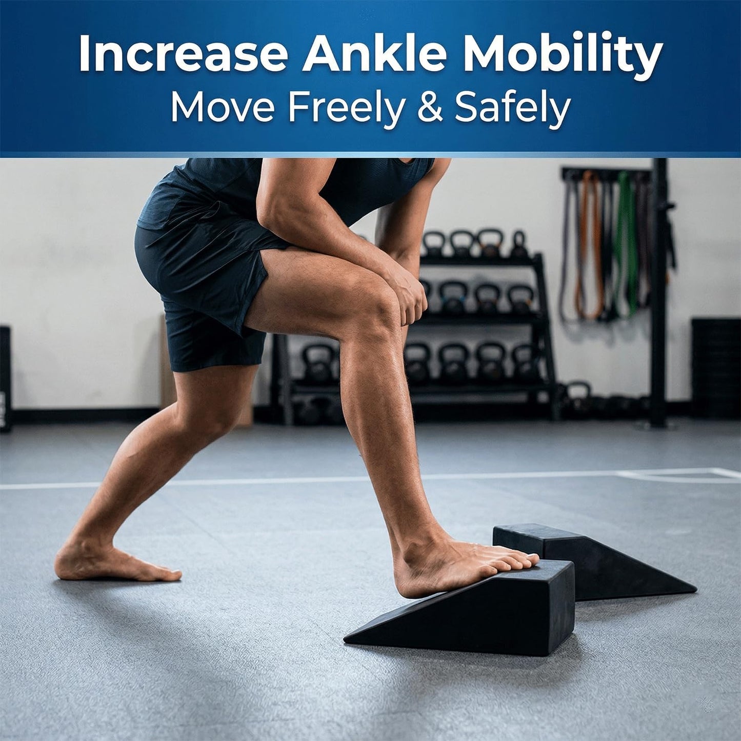 Squat Wedge Block for Heel Elevated Squat Weightlifting Calf Stretcher Slant Board for Mobility Balance and Strength Performance Pack of 2