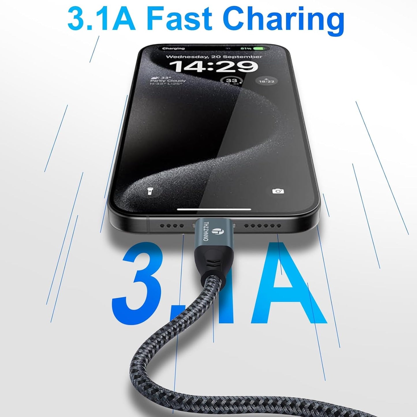 10FT 2Pack, 3.1 3.2 Gen2 10Gbps 15/MacBook USB A to USB C Cable USB USB Data Transfer Cord for Samsung Galaxy/iPhone