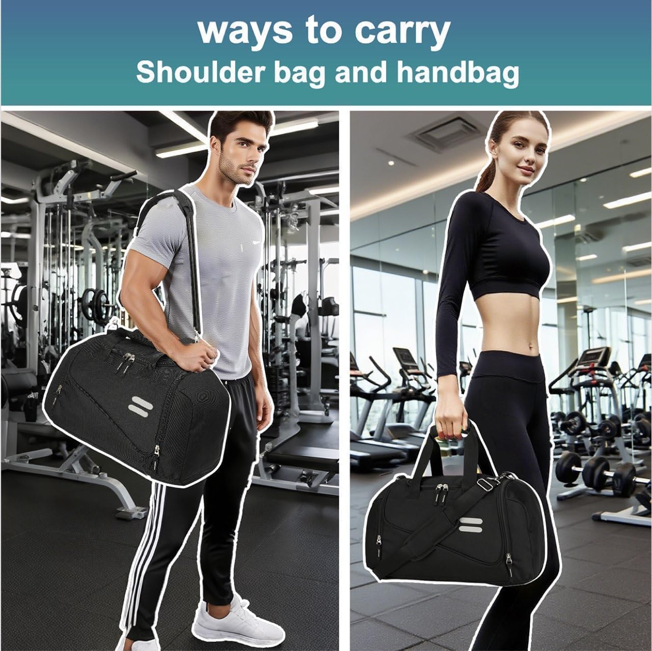 Urbanstand Gym Bag for Men & Women - 30L Duffel Bag with Shoe Compartment, Weekender Water Resistant Sports Duffle Bag for Travel, Fitness & Workouts, Medium