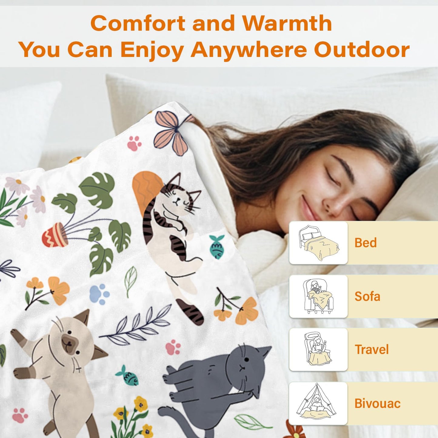 Fox Blanket for Fox Lovers, Soft Flannel Foxes Gifts for Women, Girls, Foxes Blanket Gifts for Adults Friend, Birthday Blankets for Couch or Bed, Gifts for Christmas Thanksgiving 40x50