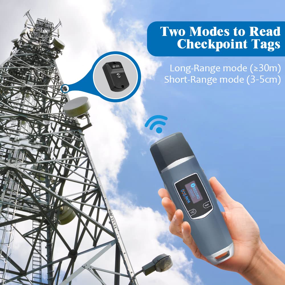 JWM RFID Guard Tour System with Downloader, Industrial-Grade Security Patrol Wand with Flashlight, Long Range Reading 30m, Free Cloud & Standalone Software for Hospital, School, Telecom Patrol