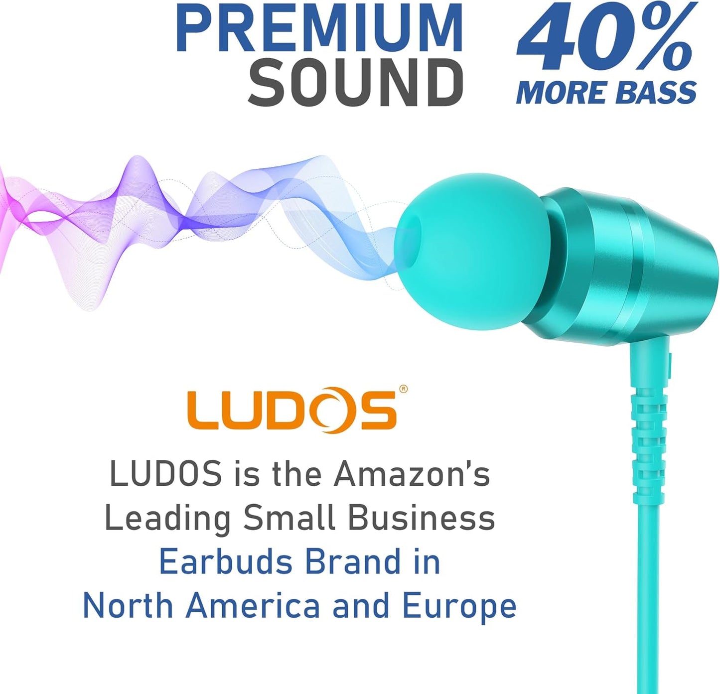 5 3.5 mm LUDOS OMNITONE Wired Earbuds in-Ear Headphones, Year Warranty, Earphones with Microphone, Jack Corded Ear