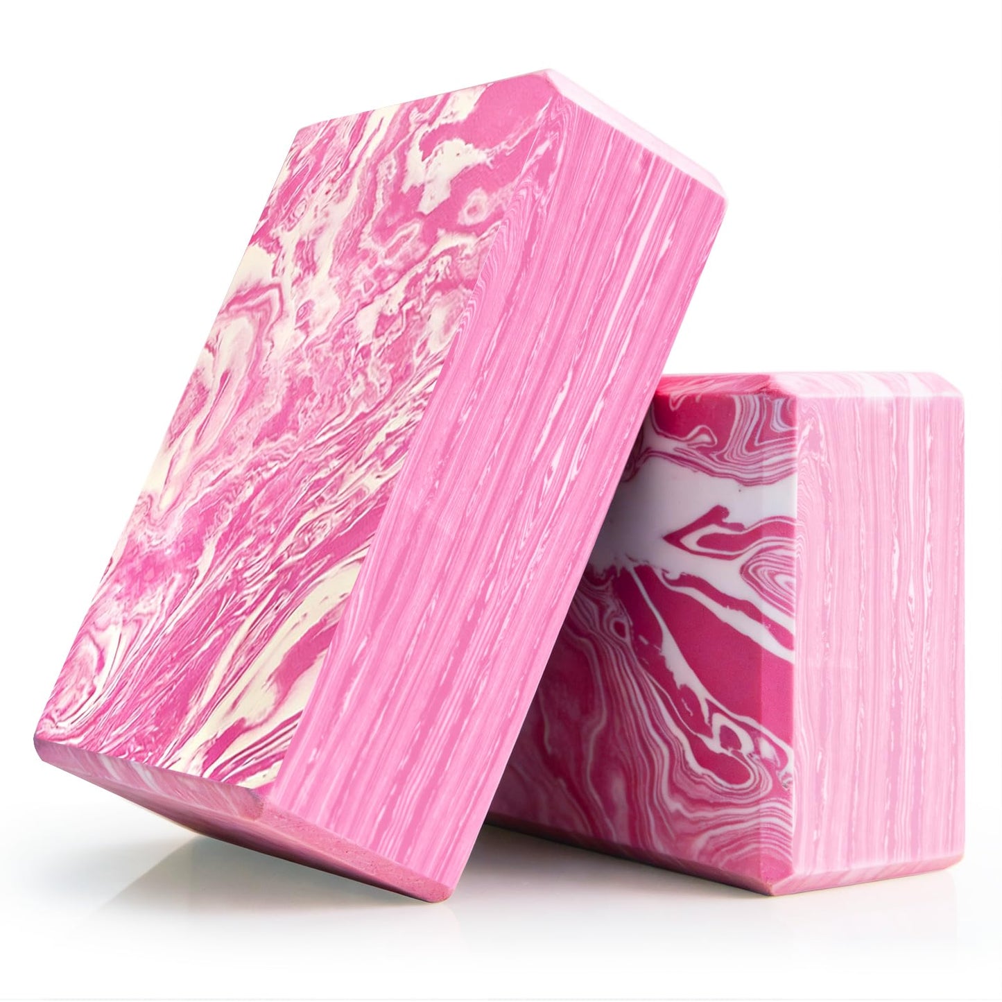 2-Pack Yoga Blocks, High-Density 9"x6"x3" Yoga Brick Foam Blocks Non-Slip EVA Foam Block Yoga Props Accessories for Yoga Pilates Stretching and Meditation (Camo Pink)