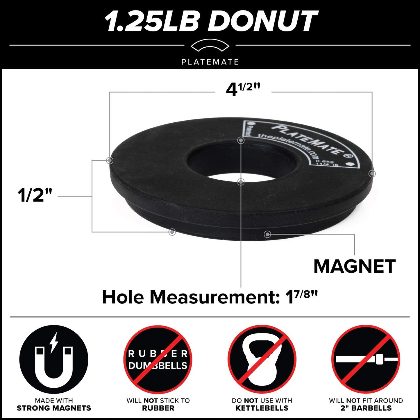 PlateMate Micro Loading 1.25 Pound Donut Weight Plate - 1 Pair