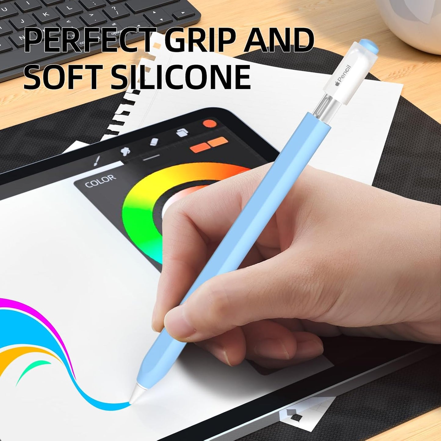 AZF Compatible with Apple Pencil USB C case, Non-Slip Silicone Sleeve Protective Cover for Apple Pencil (USB-C)