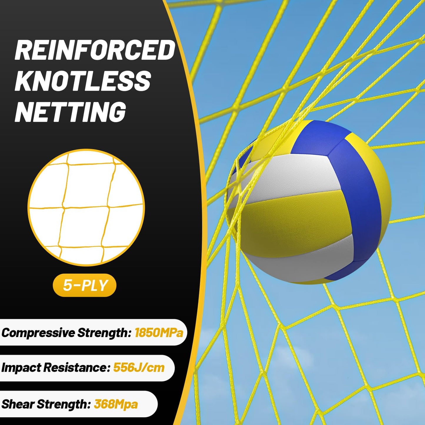 MangoStar Volleyball Training Equipment, Volleyball Net System with Freely Height-Adjustable for Backyard, Volleyball Practice Net for Serving Setting Spiking, Easy Set Up for Indoor and Outdoor Use