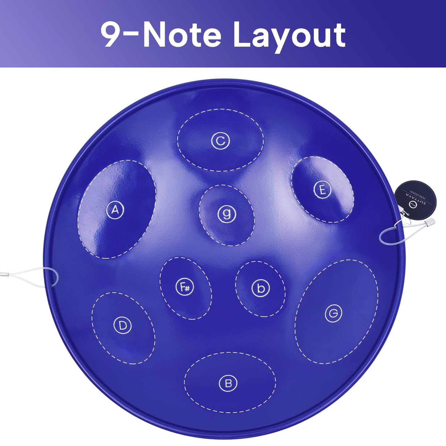 9-Note Steelpan (Steel Drum) with Stand - Educational Musical Instrument for Beginners and Hobbyists by Suttaya