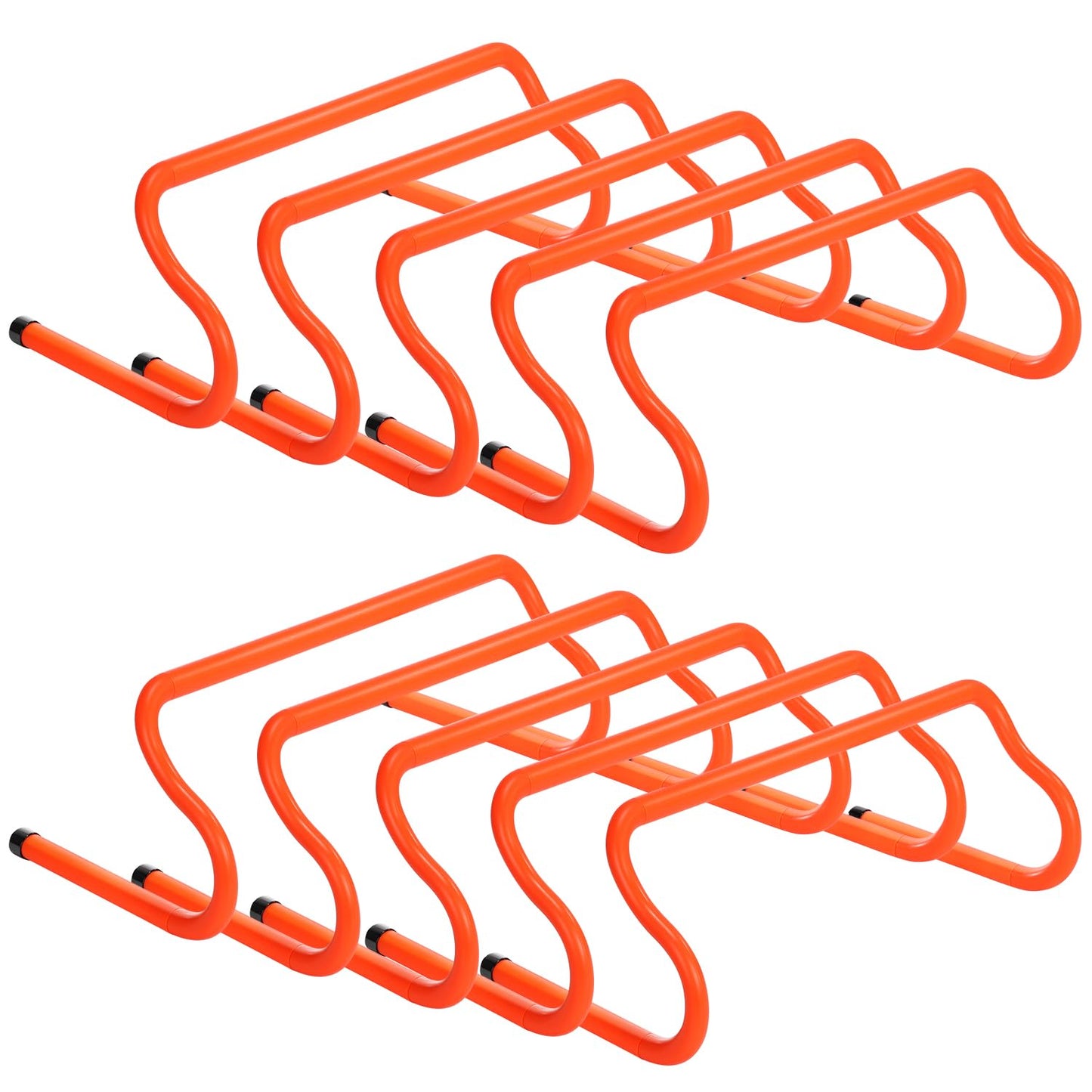 GHB 10 Pack 8" Agility Hurdles Speed Agility Training Hurdles, Detachable Sturdy Hurdles Training Equipment Set with Carry Bag for Kids,Athletes,Soccer,Basketball