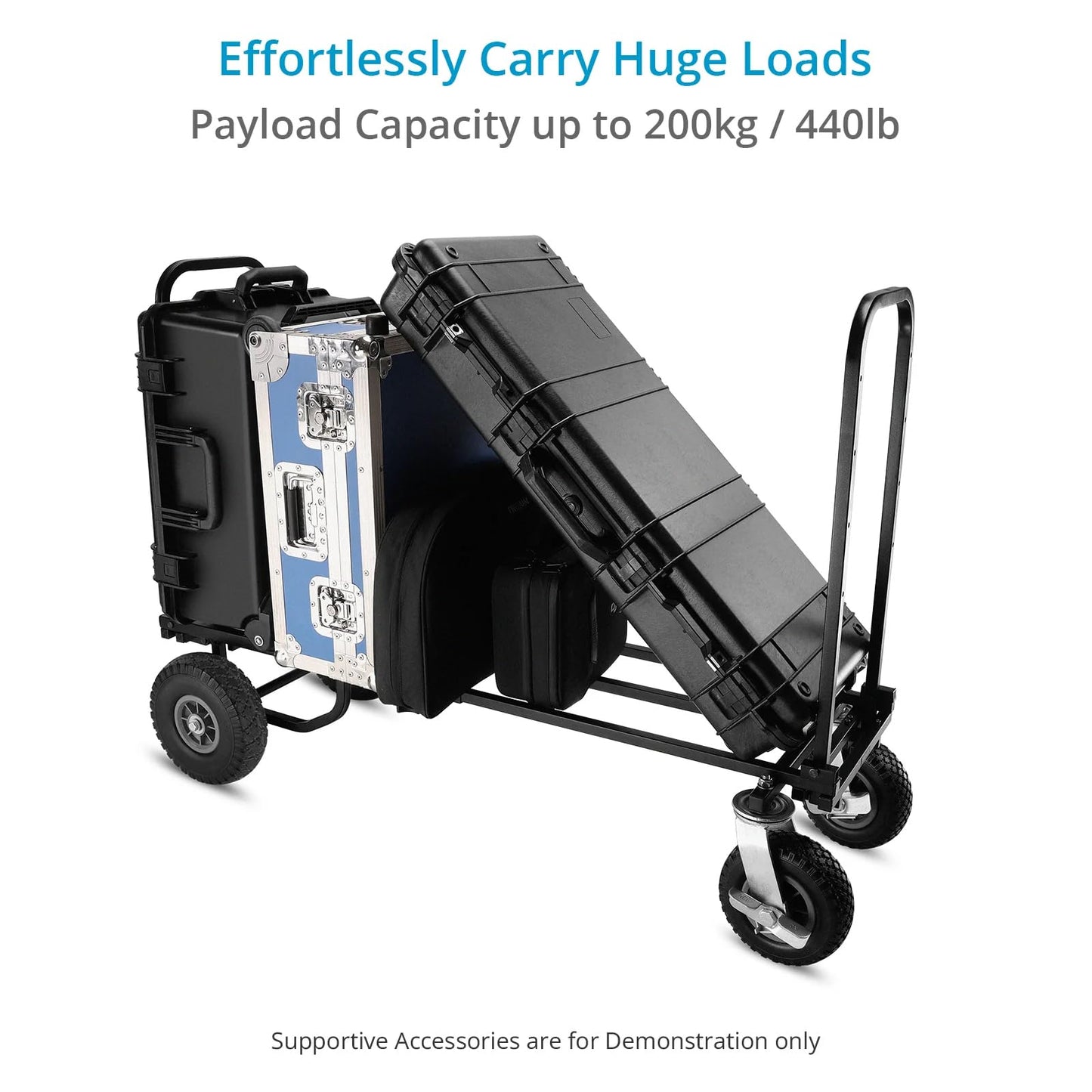 PROAIM Vanguard Collapsible Utility Production Cart for Film, Television & Photo Industry. 30-50” Extendable. Payload: 200kg / 440lb (CT-VNGD-UC5)