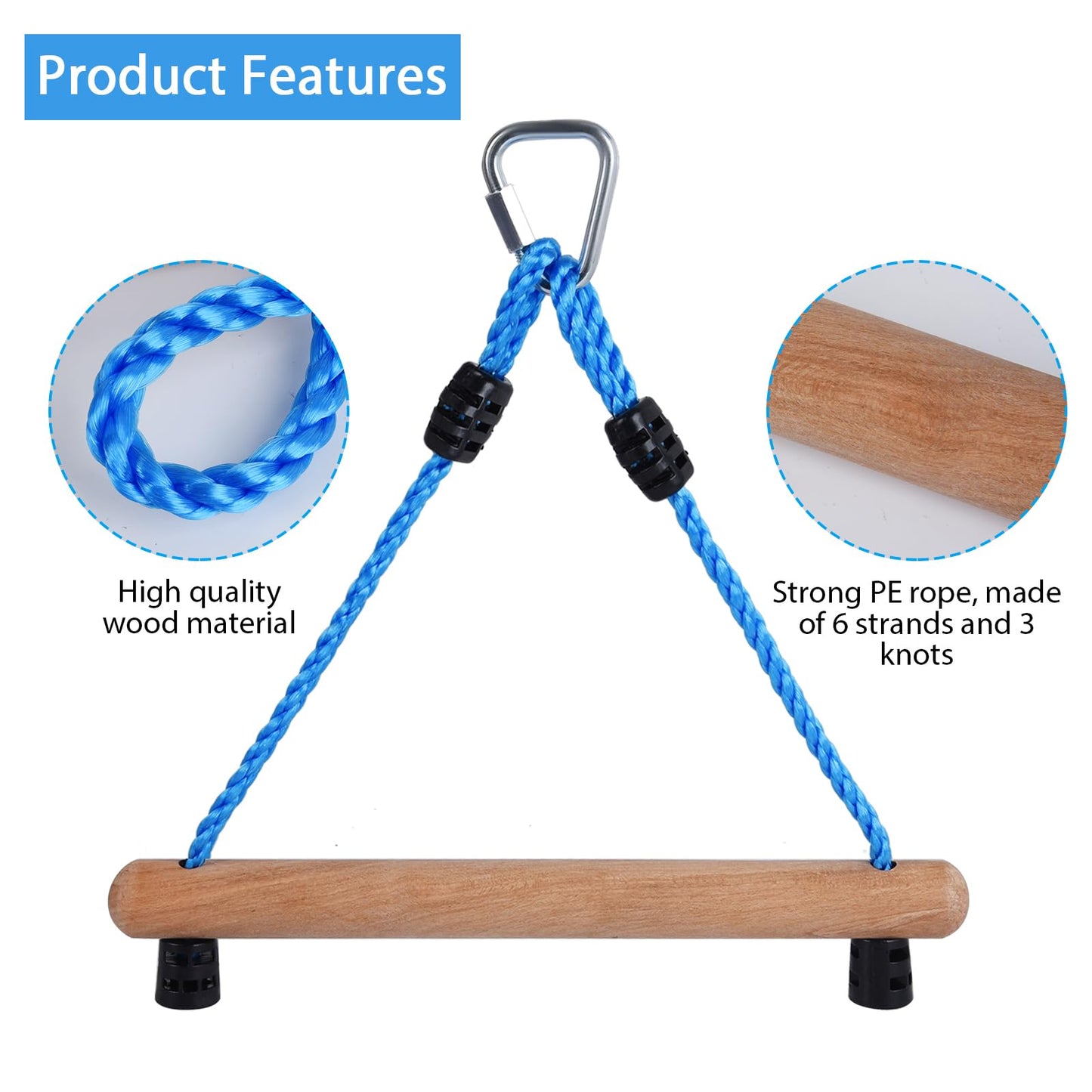 ChengFu Ninja Monkey Bars, Monkey Bars for Kids, Monkey Bars, Swing Accessory Sets, Obstacle Course Trapeze Bars for Outside Training Equipment (3pcs)