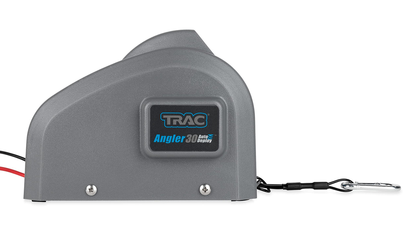 TRAC-Outdoor Products Angler 30 AutoDeploy-G3 Electric Anchor Winch - Anchors Up to 30 lb. - Includes 100-feet of Pre-Wound Anchor Rope with Use (69004), Gray, Normal