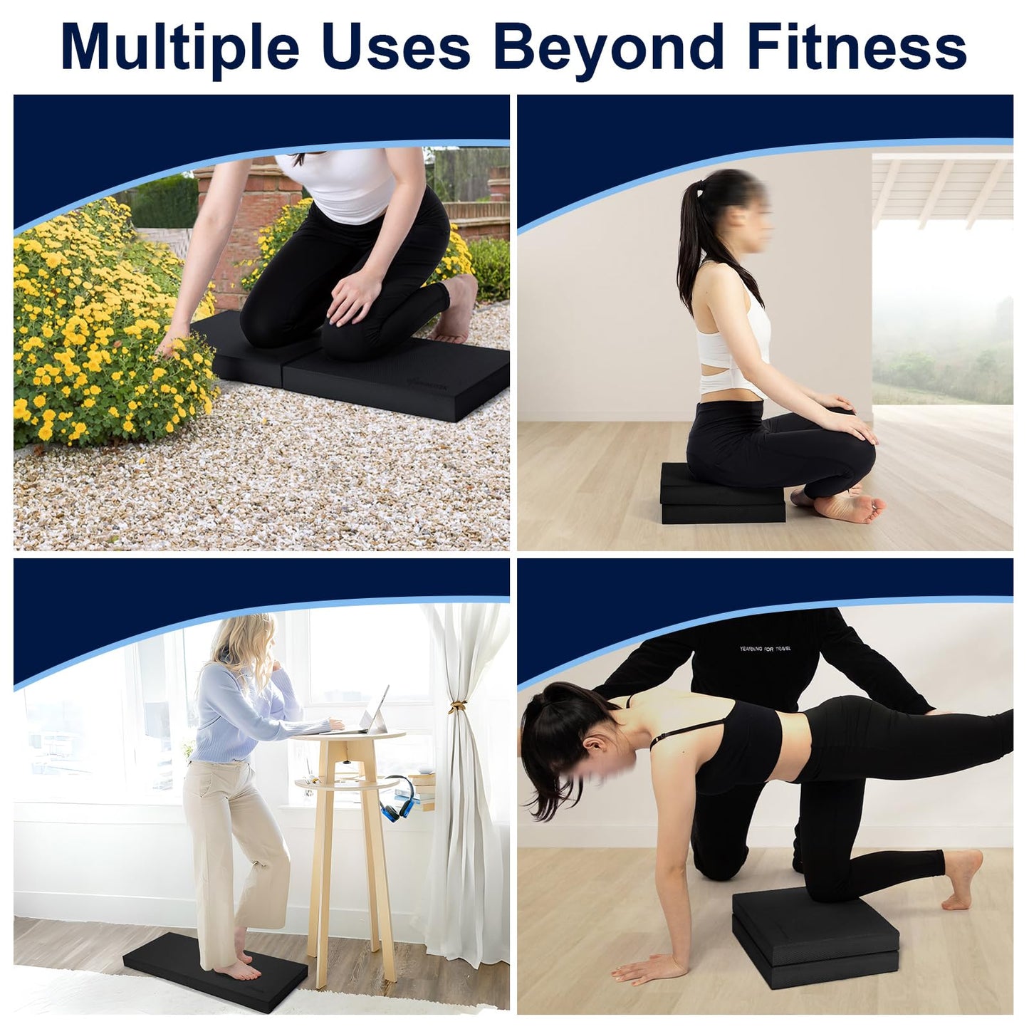 StrongTek Professional Foam Exercise Balance Pad - 15.8" x 13" x 2", High-Density TPE Foam Knee Pad, Non-Slip & Water-Resistant, for Balance Training, Physical Therapy, Yoga, and More, Pack of 2