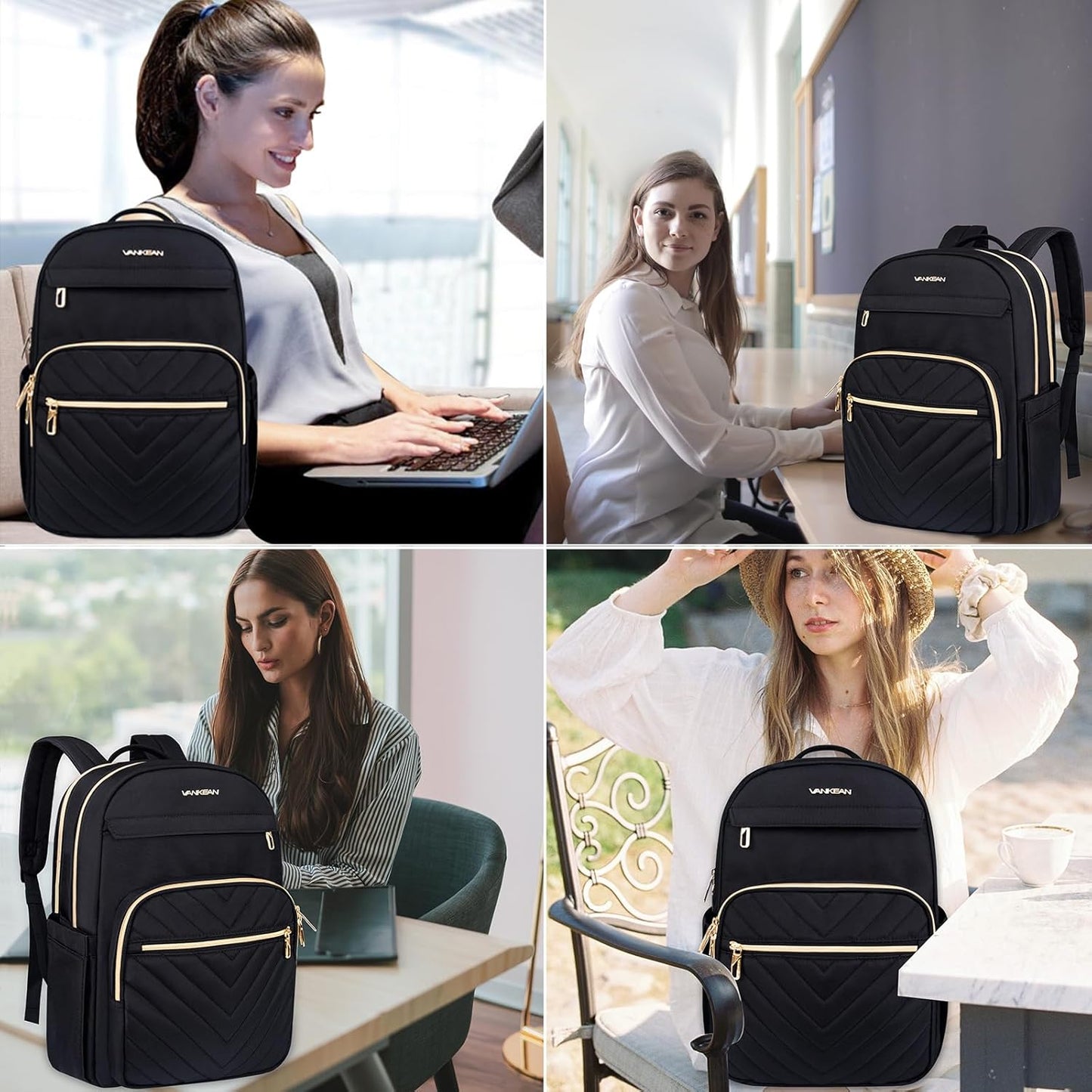 Backpack Backpack Backpack VANKEAN Laptop for Women, Laptop Computer Bag Travel Purse,Waterproof Work Business College
