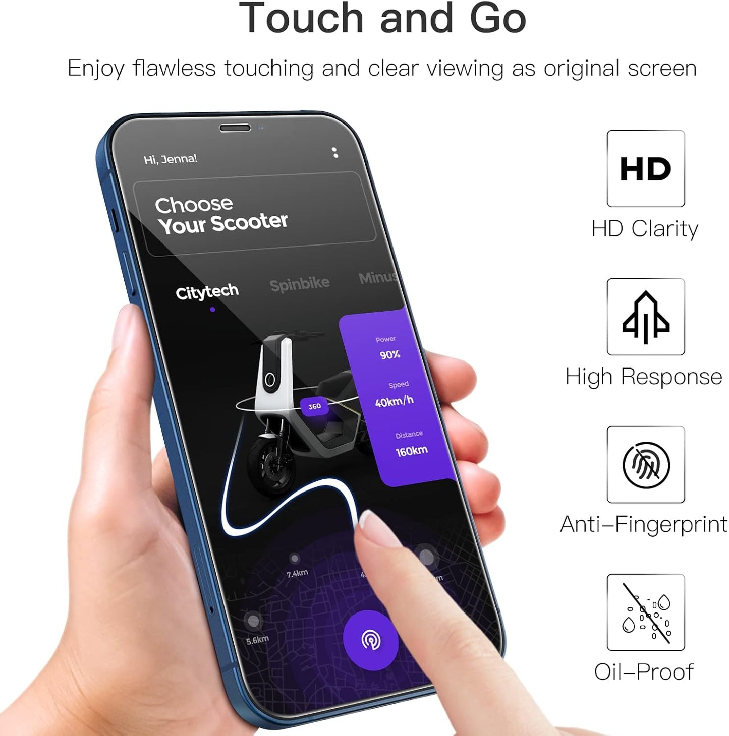 12/12 6.1-Inch, 9H 3-Pack JETech Full Coverage Screen Protector for iPhone Pro Tempered Glass Film Case-Friendly, HD