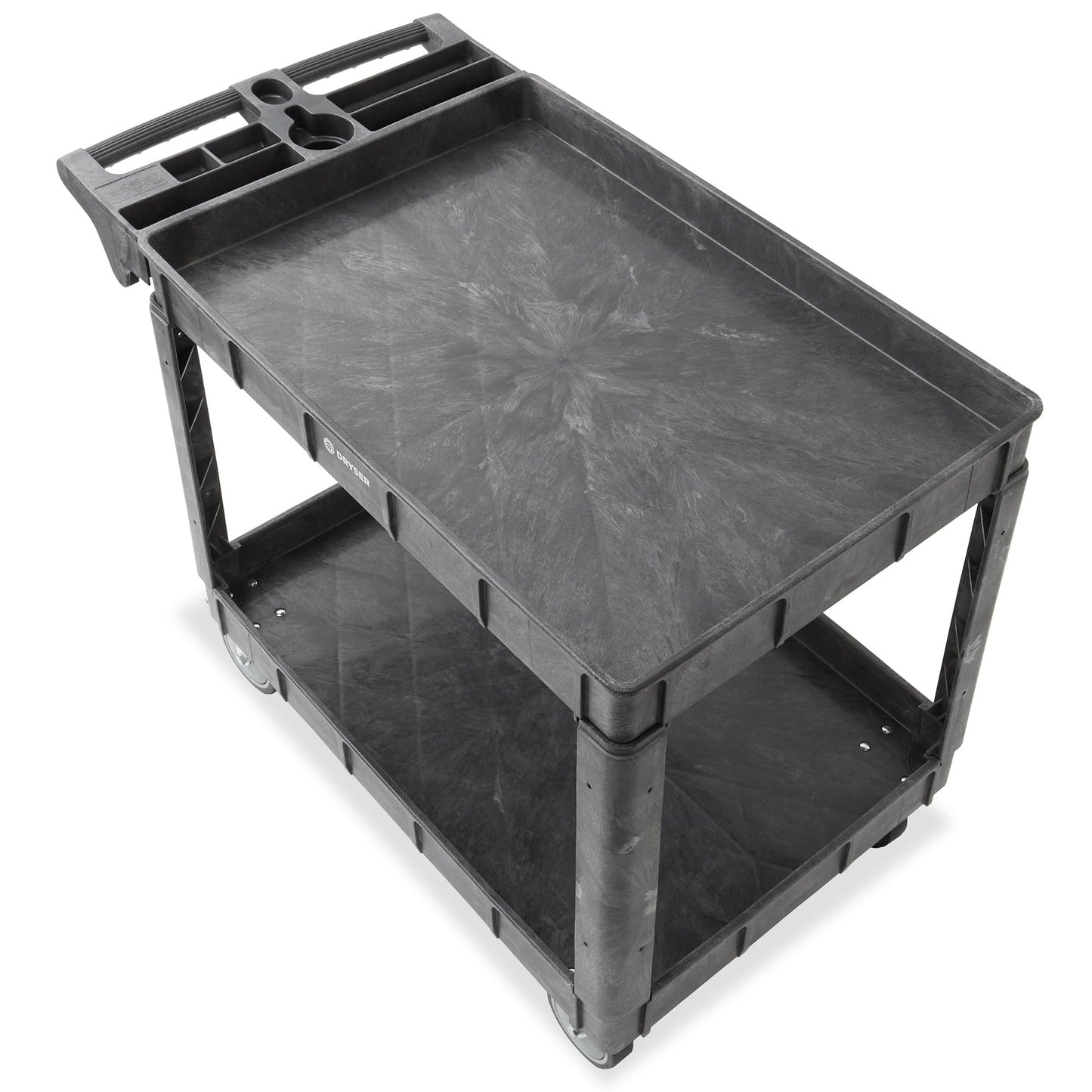 Dryser Utility Cart with Wheels, 46" x 25" Heavy Duty 550 lb. Capacity with Shelves - 2 Tier Rolling Cart with Two 5" Swivel Casters for Warehouse, Garage, Cleaning