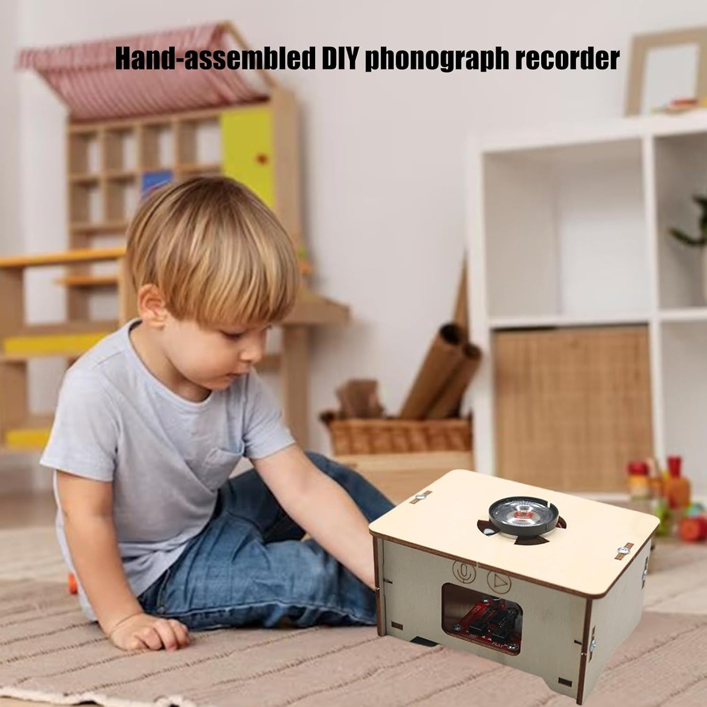 Handmade Wooden Gramophone Recorder - Musical Toy for Kids