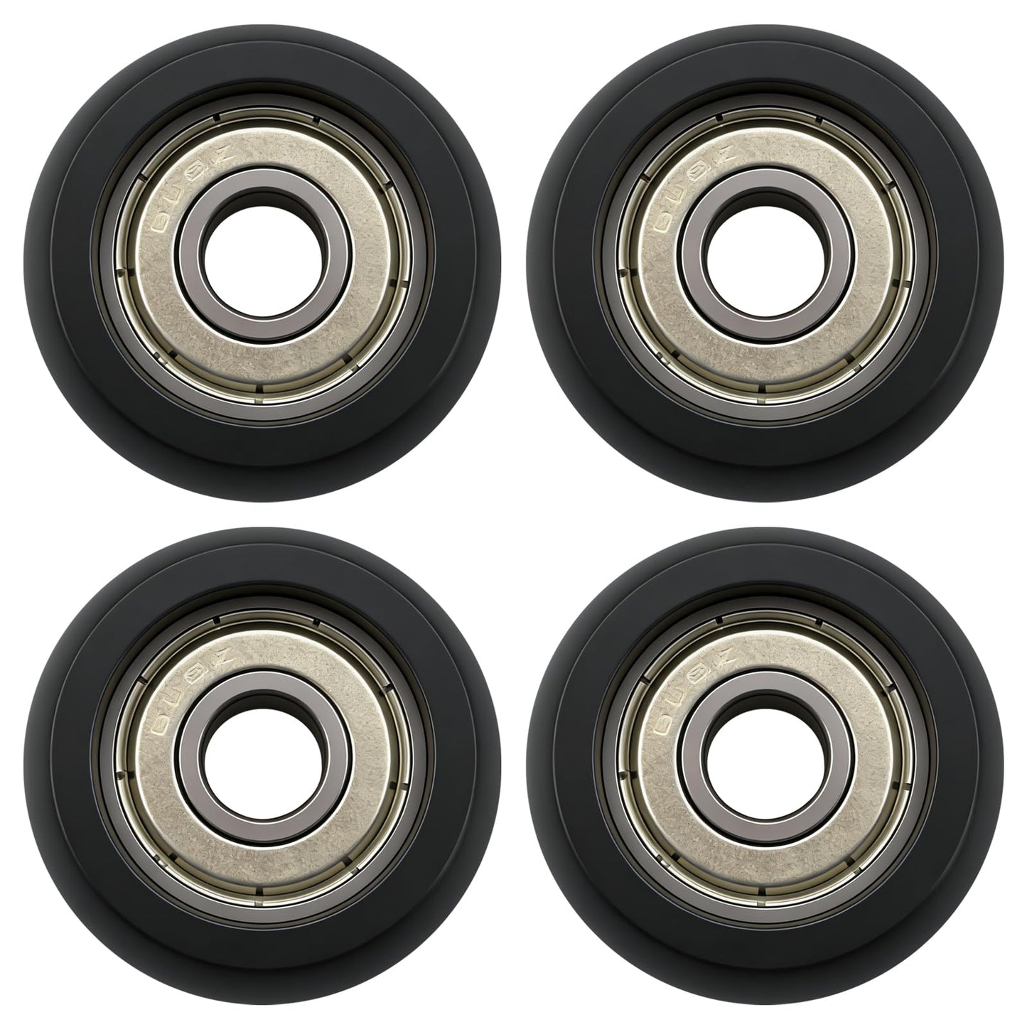 Replacement Roller Wheels Fit for Aero Pilates Reformer Machines Part Easy to Install, Smooth and Quiet Glide (4 Pack, Black)