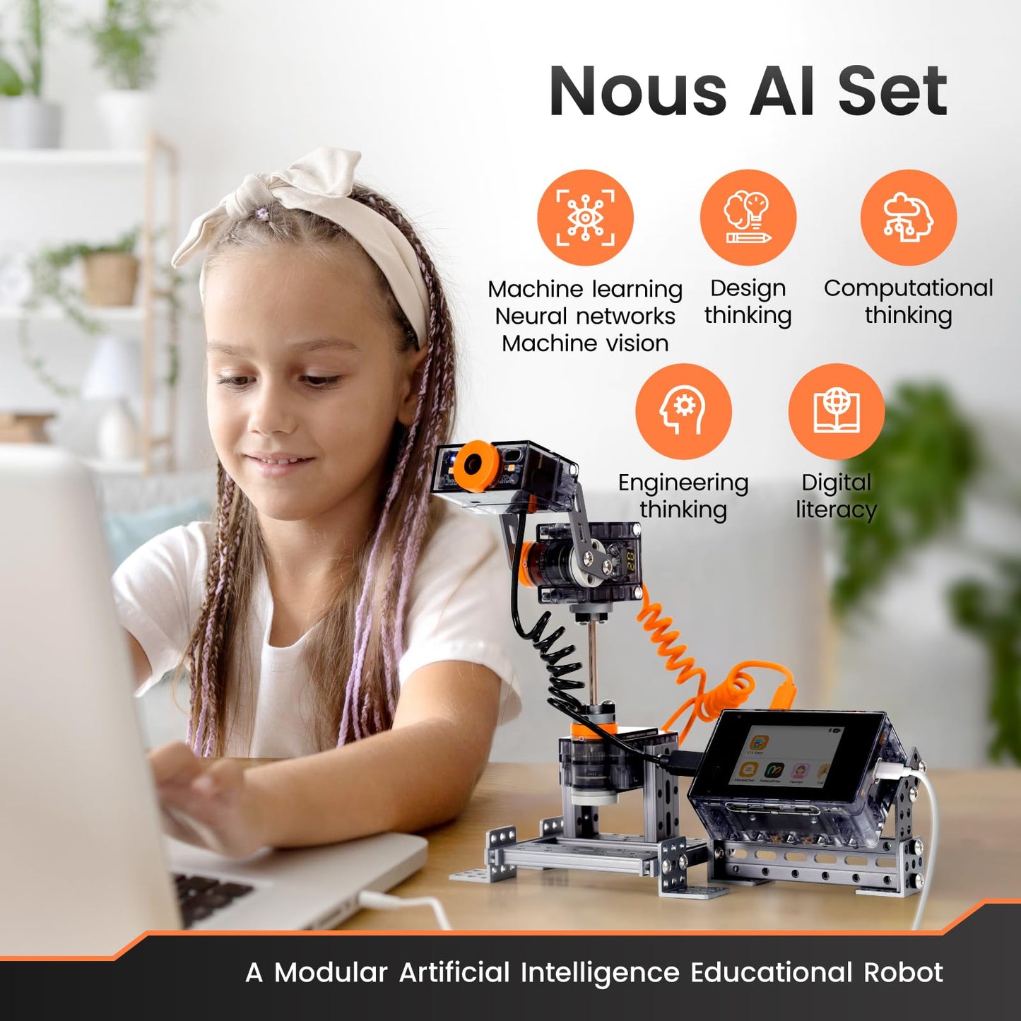 MatataStudio Nous AI Robot for Kids Ages 12+, STEM Coding Robot for Boys and Girls with Scratch & Python Programming, Robot Building Kit for Kids to Build Your Own AI Robot