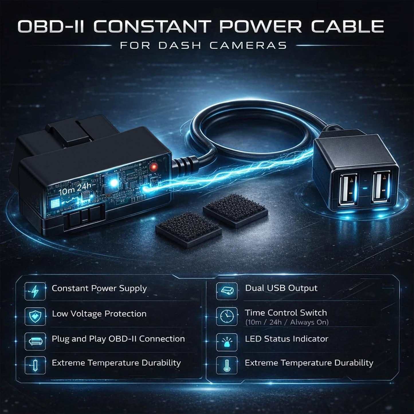 010-12530-23 46 47 56 57 66W 67W 2 24/7 for Garmin Dash Cam Constant Power Cable,OBD-II Constant Power Cable Compatible