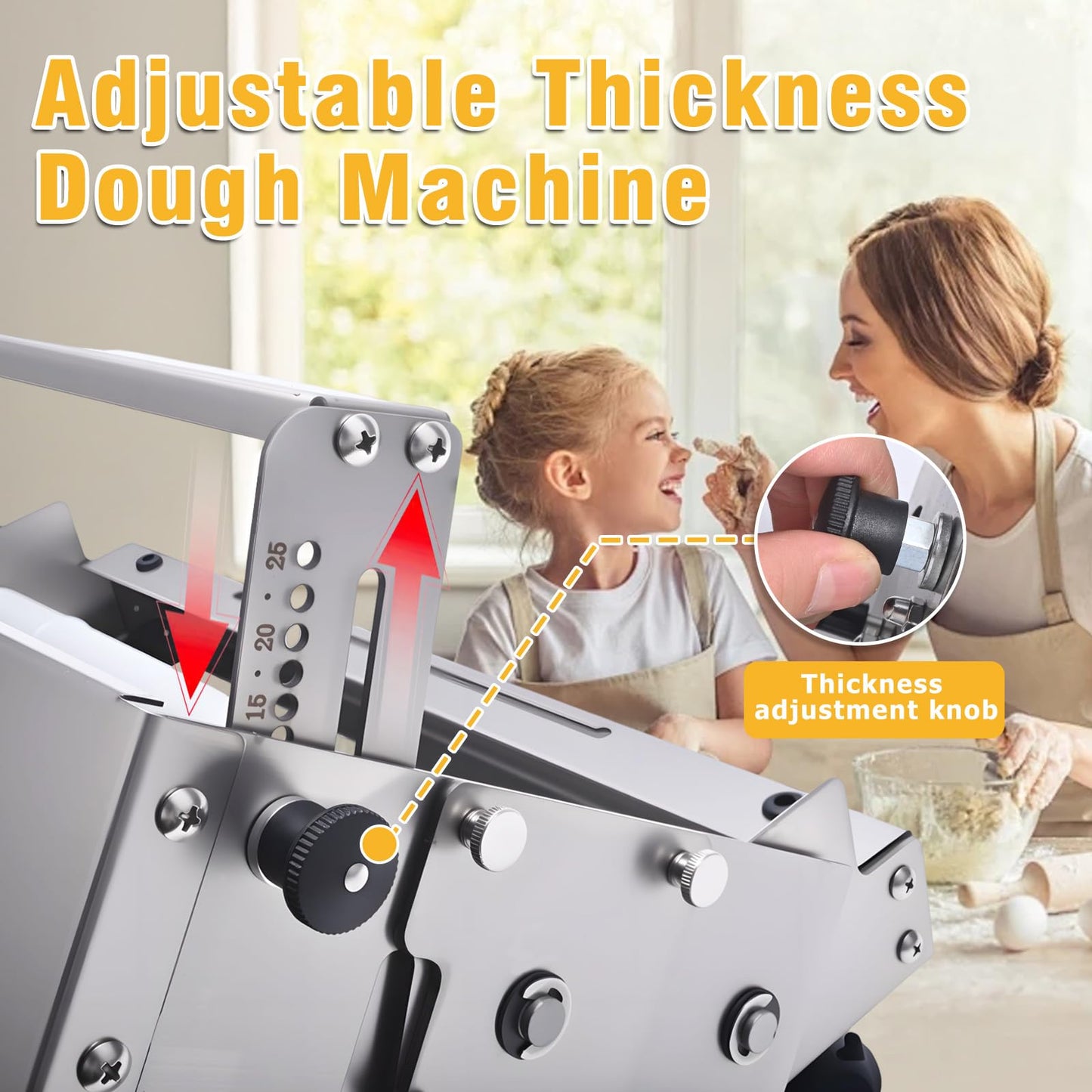 40 Inch Foldable Manual Dough Sheeter, Heavy Duty Stainless Steel Dough Rolling Machine for Home Bakery, Pizza Shop & Commercial Restaurant | A400 Model
