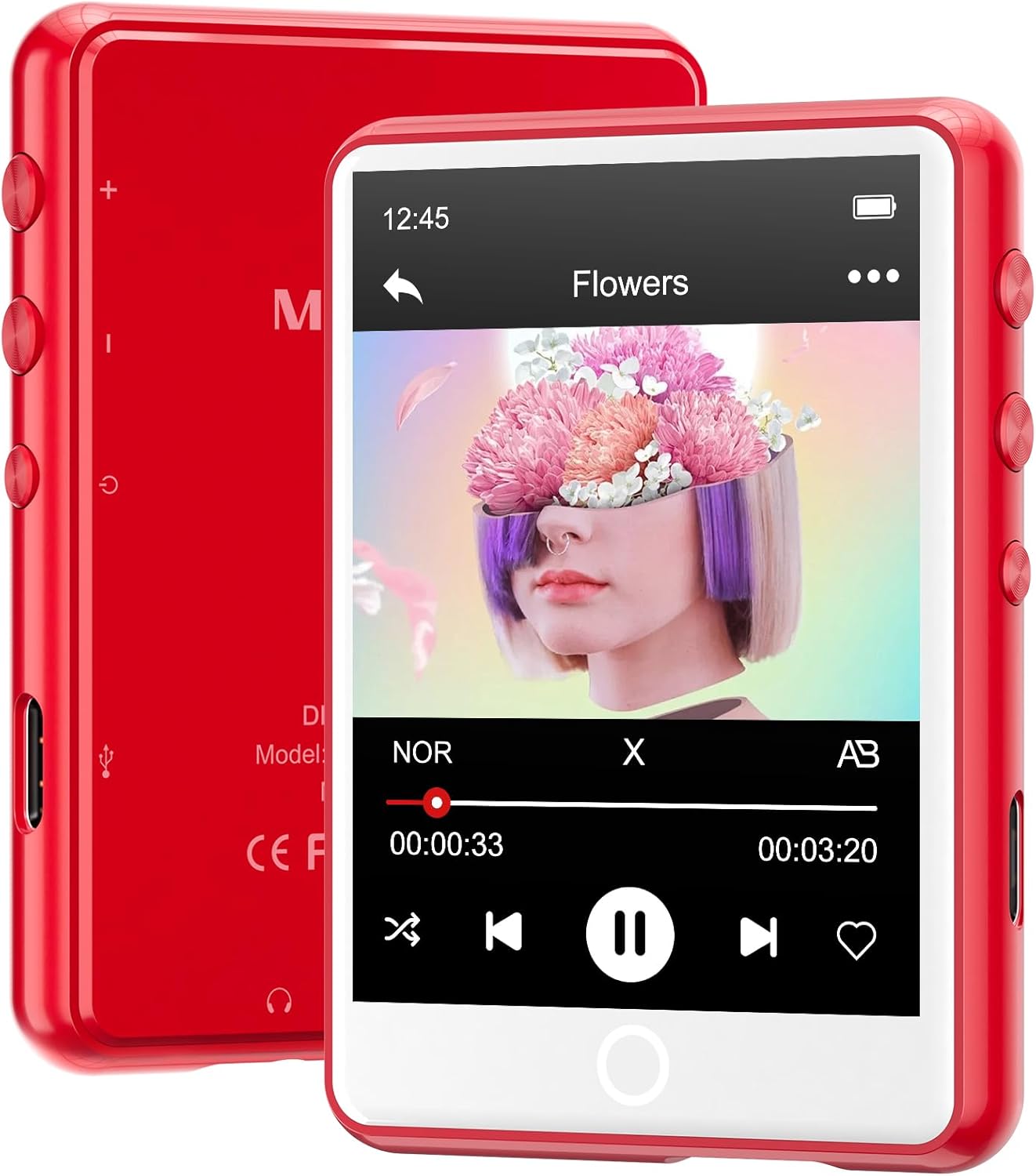 MECHEN 128GB MP3 5.3 2.4" 512GB Player Bluetooth with Full Touch Screen Portable Digital Music Player with HD SpeakerFM