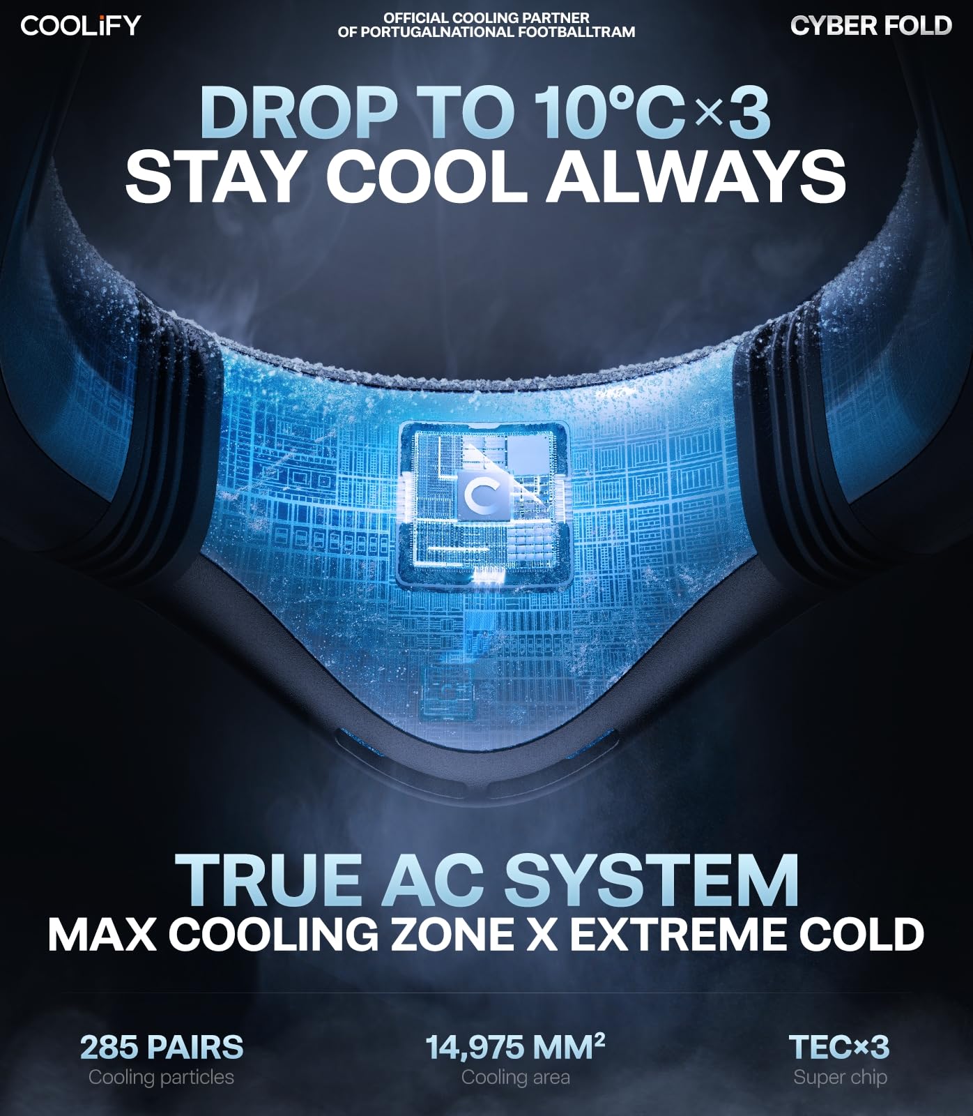 TORRAS 2026 COOLiFY Cyber Fold AI Neck Air Conditioner, Ultimate Cooler Max Cooling Area, Neck & Face Cooler with Adjustable Strong Wind, Rechargeable Neck Fan for Travel Gift for Dad, Husband,Black