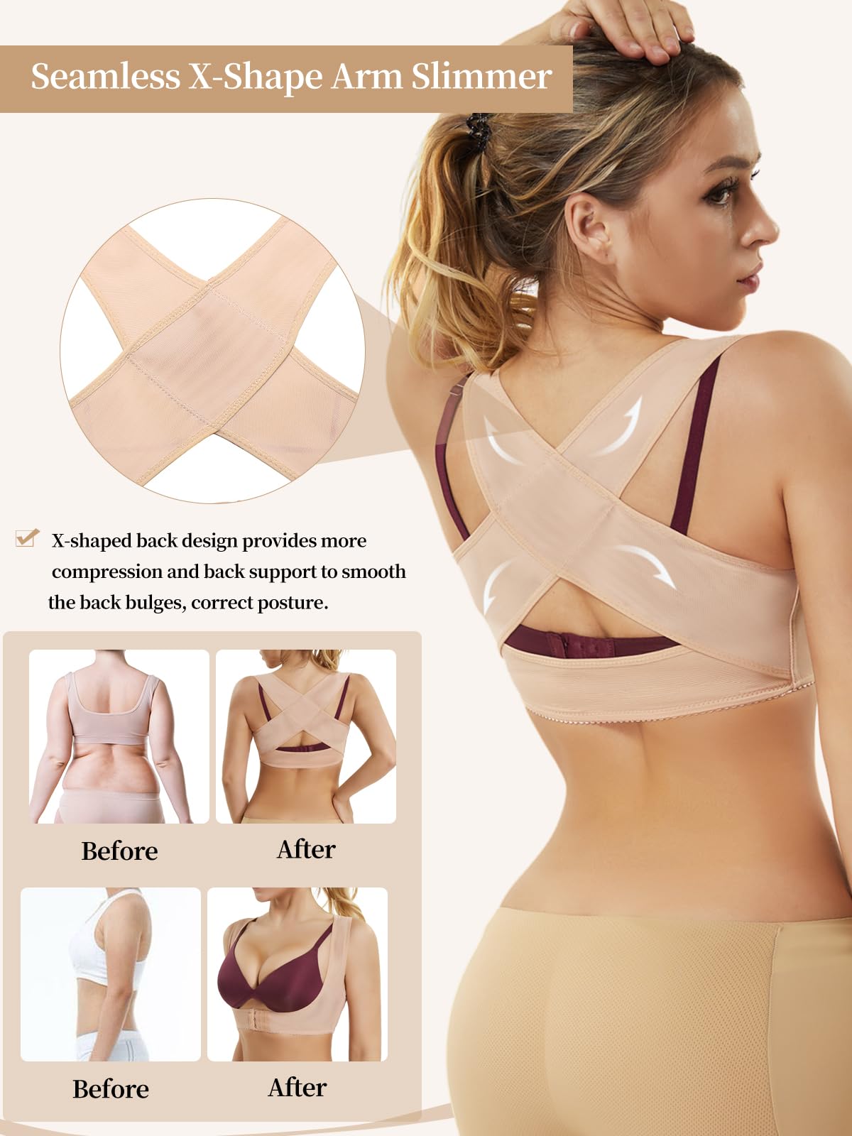 JOYSHAPER Chest Brace Up Women Posture Corrector Back Support Shapewear Breast X Strap Bra Support Shaper Vest Tops