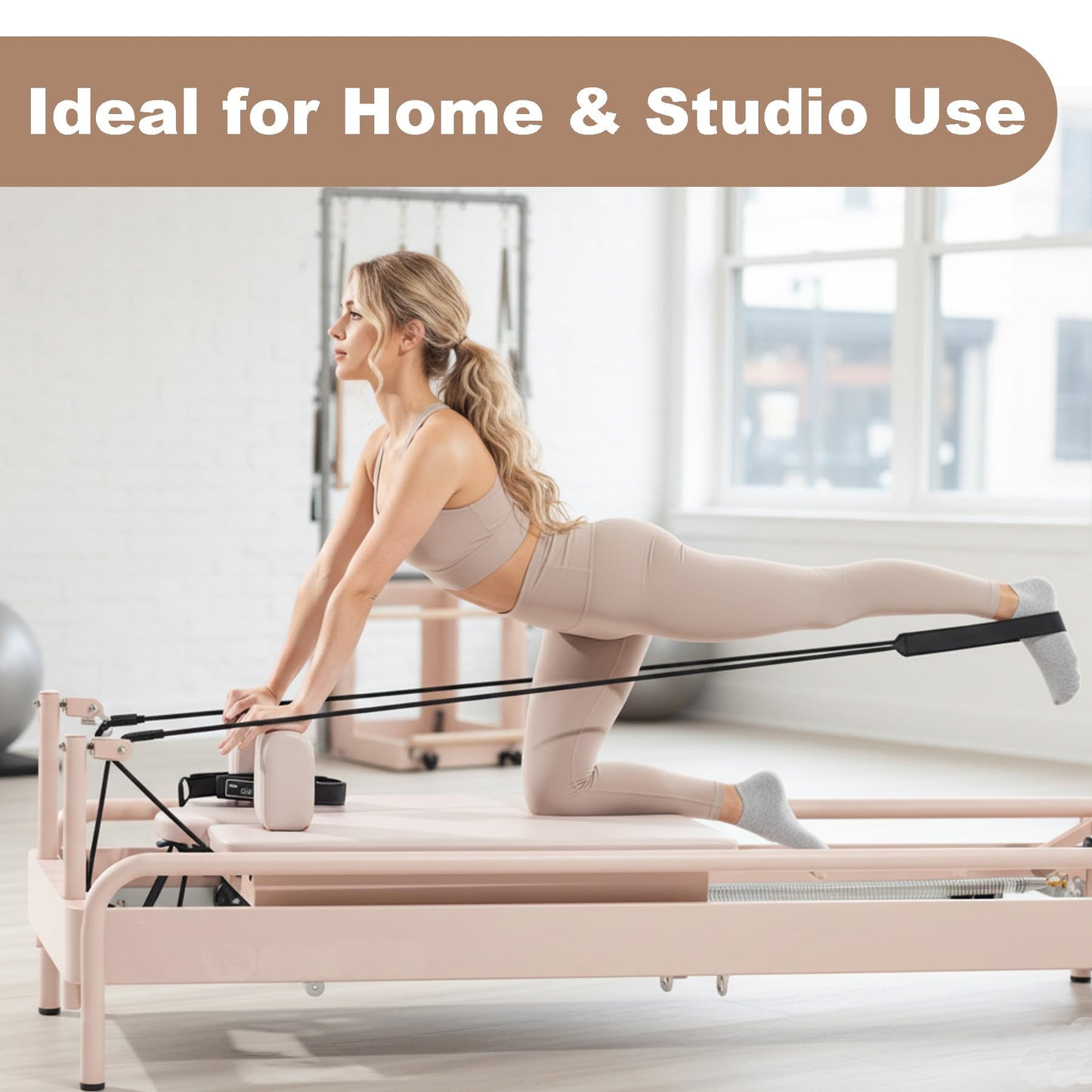 Lights Mountain Pilates Reformer Replacement Ropes (2 Pack), 110” Extra Long 8mm Nylon Rope with Metal Grommet, Heavy Duty Low-Noise Pulley Rope for Reformer, Tower & Cadillac-Style Equipment (without hook)